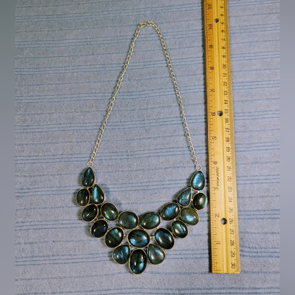 Labradorite Large Stone Statement Necklace - image 3